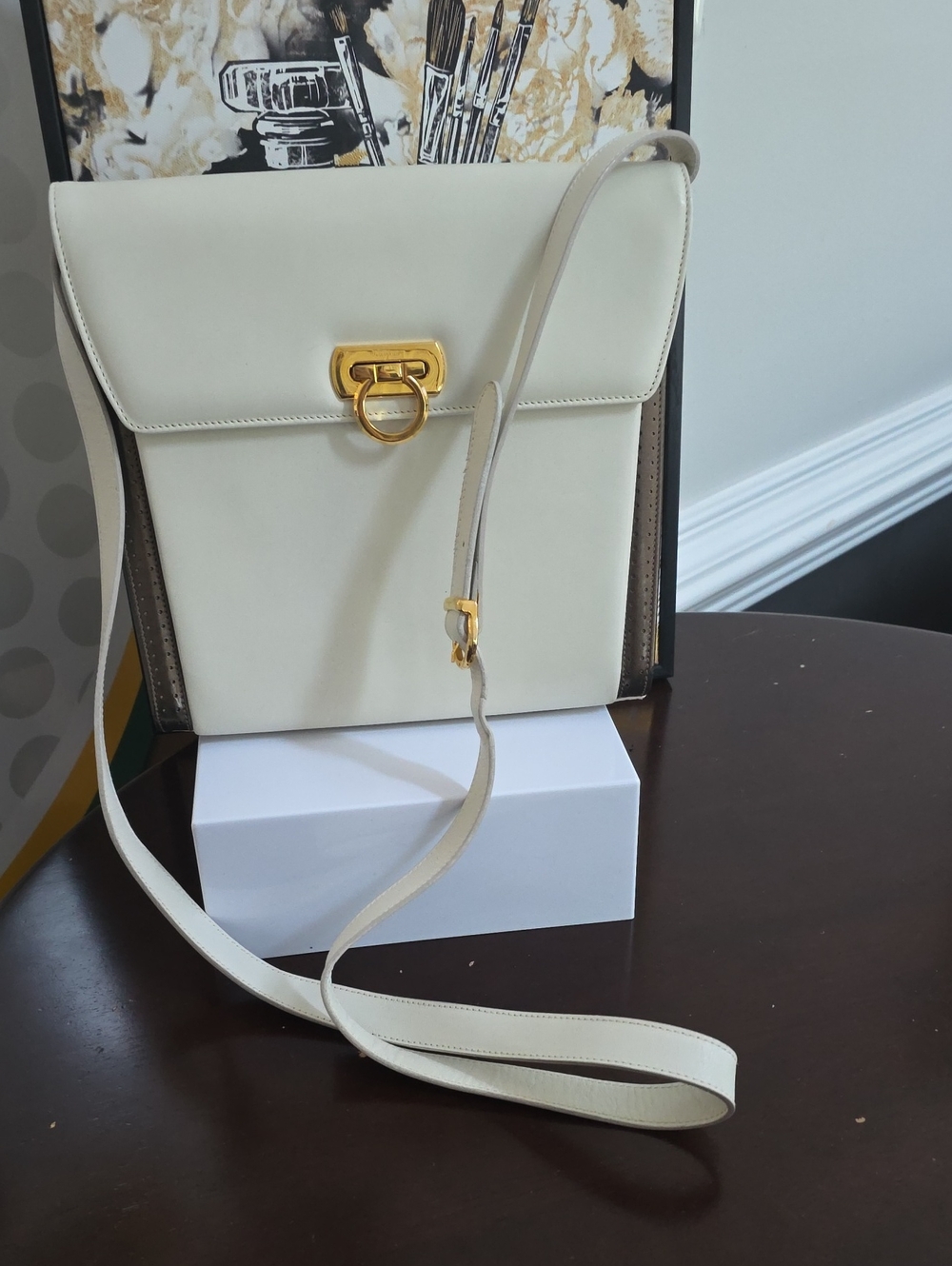 Salvatore Ferragamo Gancini-style Crossbody with Gold Hardware